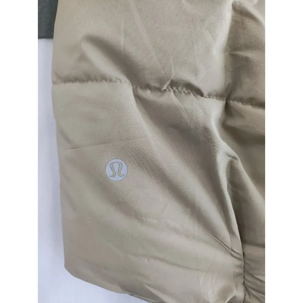 Lululemon Wunder Puff Super Cropped Vest Women's Size M Beige Goose Down Fill